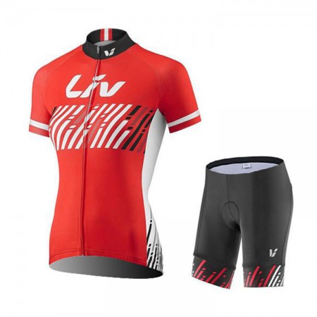 Set Wielershirt + Fietsbroek Kort 2017 CCC Liv Dames N004